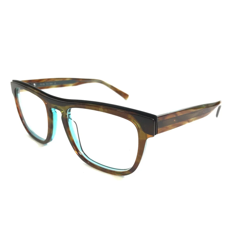 Tom Davies Eyeglasses Frame TD706 Col. 2060 Brown Horn Clear Blue 53-20-145